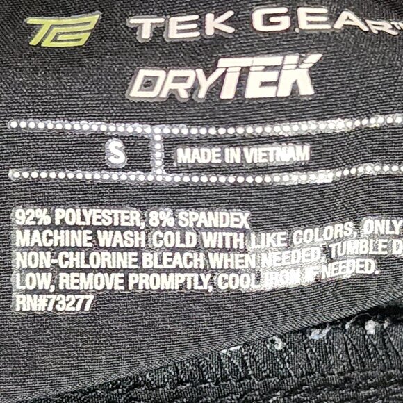 Tek Gear DryTek Poly Span Black Moisture Wicking Elastic Tie Waist Shorts Size S - Picture 15 of 16